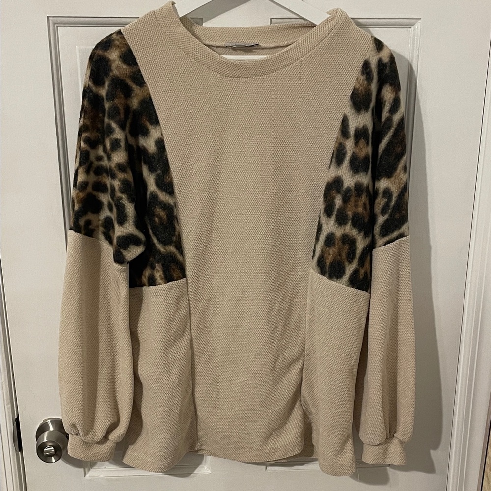 White Birch Textured Beige Sweater